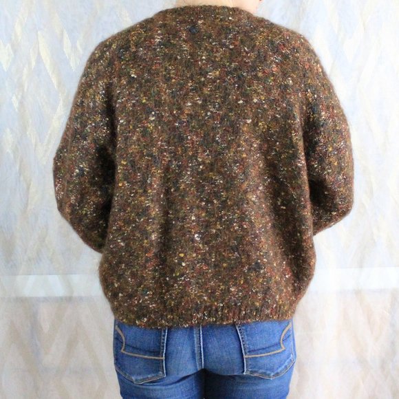Vintage cottage core multi color popcorn knit sweater cardigan - Picture 4 of 9